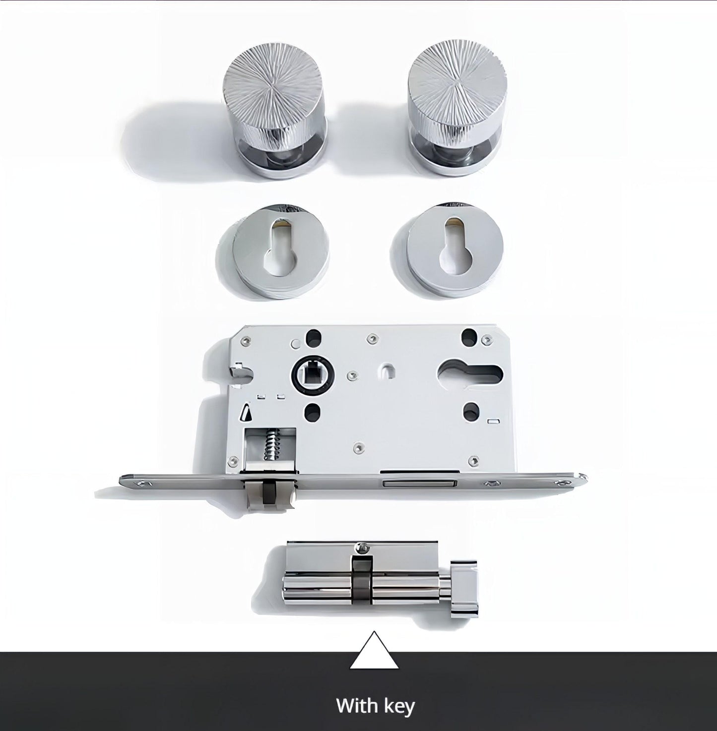 Silver Chrome Interior Door Mortise Lock Handle Set/Silver MCM Style Mortise Door Knob Set/Interior Brass Door Hardware/Brass Door Furniture