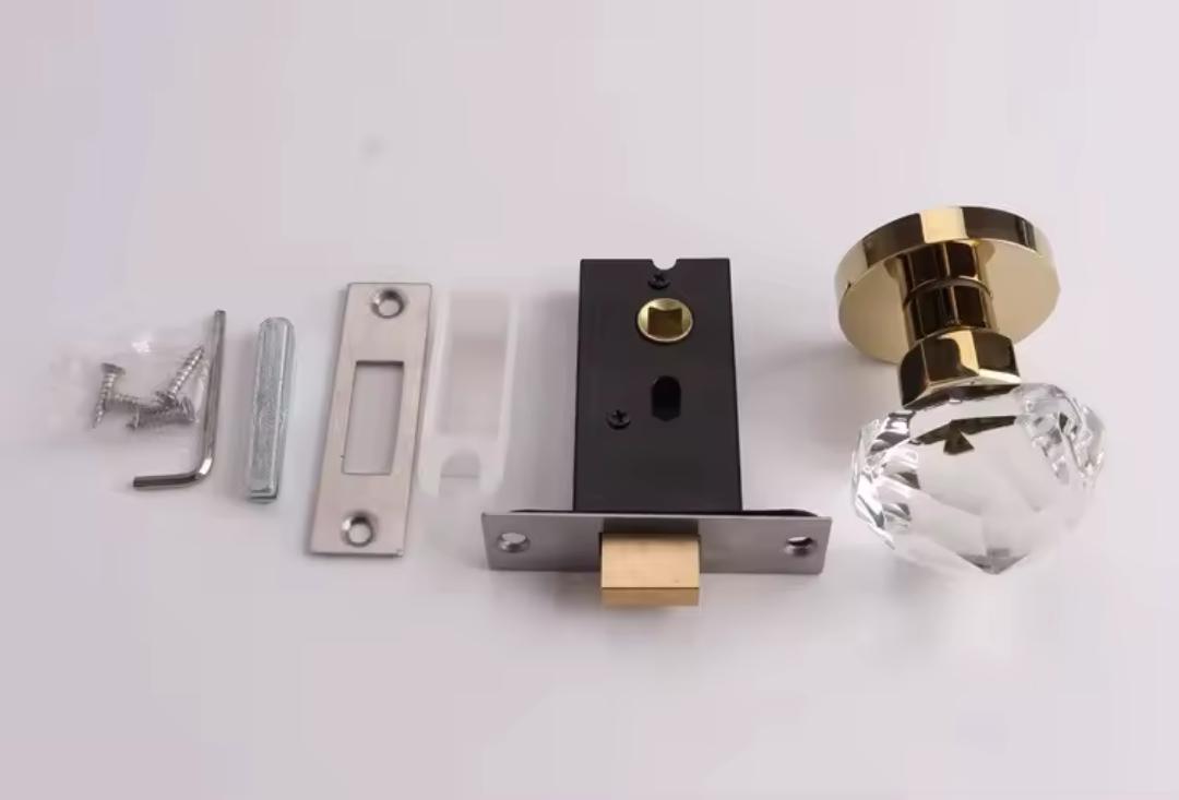 Large Crystal Interior Door Mortise Lock Handles/Luxury Interior Door Knobs/Crystal Door Handles/Crystal Furniture Hardware/Interior Handles