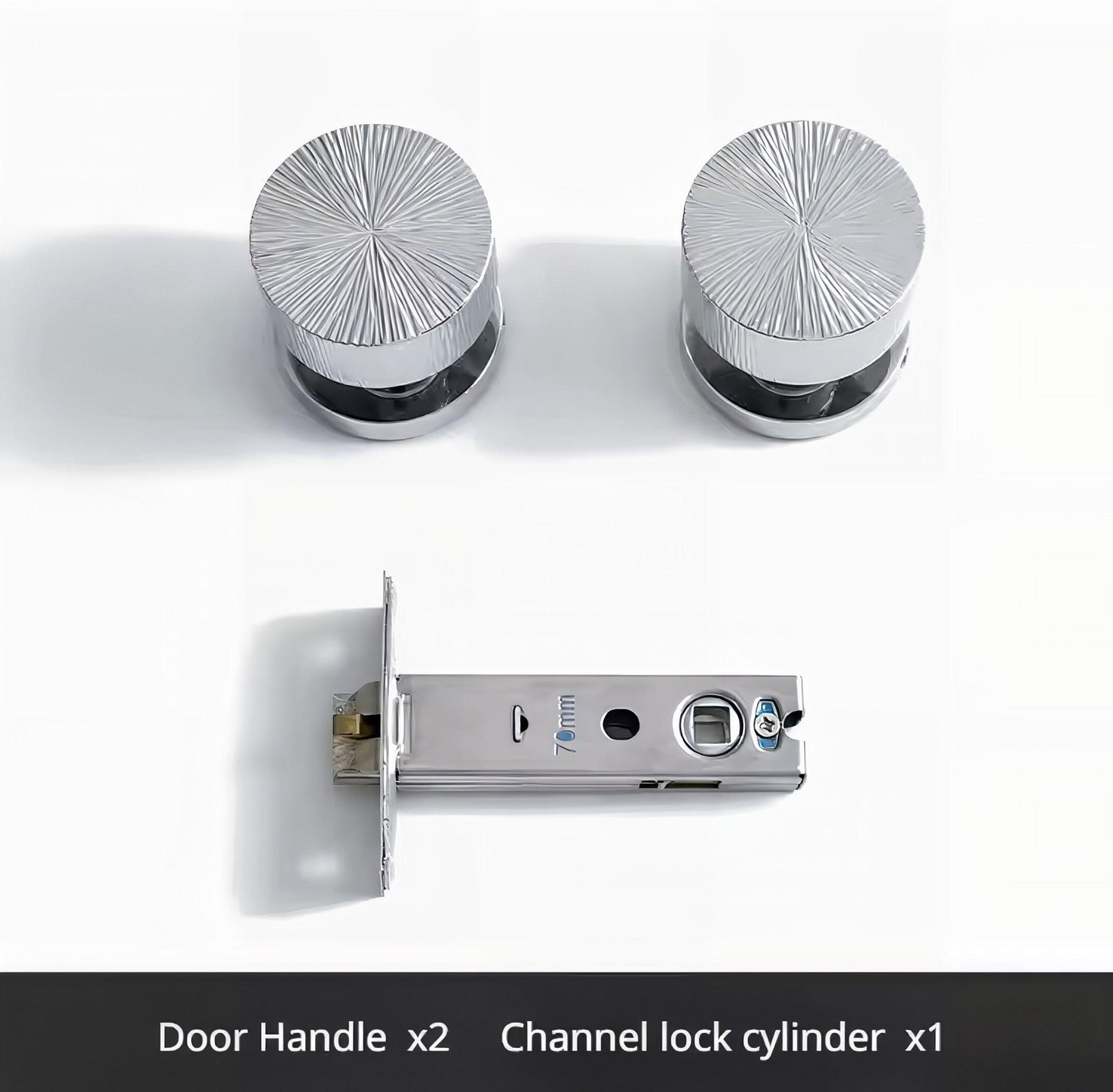 Silver Chrome Interior Door Mortise Lock Handle Set/Silver MCM Style Mortise Door Knob Set/Interior Brass Door Hardware/Brass Door Furniture