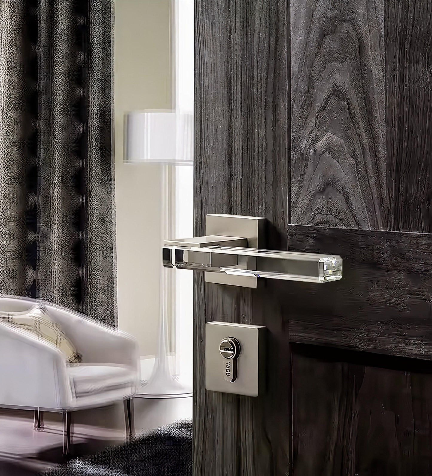 Modern Crystal Interior Door Mortise Lock Handle Set/Luxury Interior Door Knob Set/Interior Gemstone Door Hardware/Brass Door Furniture