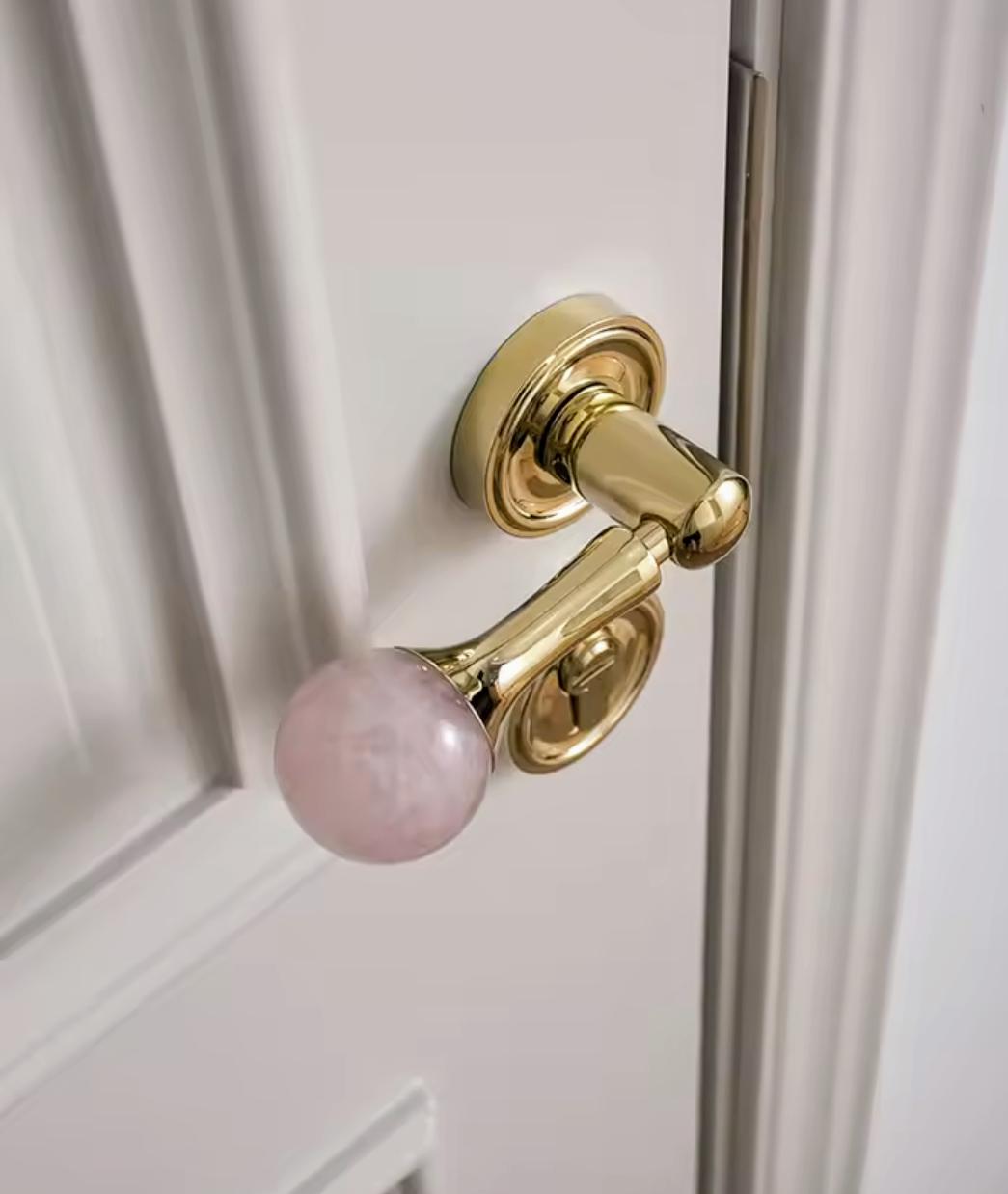 Gold Brass Crystal Interior Door Mortise Lock Handle Set/Luxury Interior Door Knob Set/Interior Gemstone Door Hardware/Brass Door Furniture