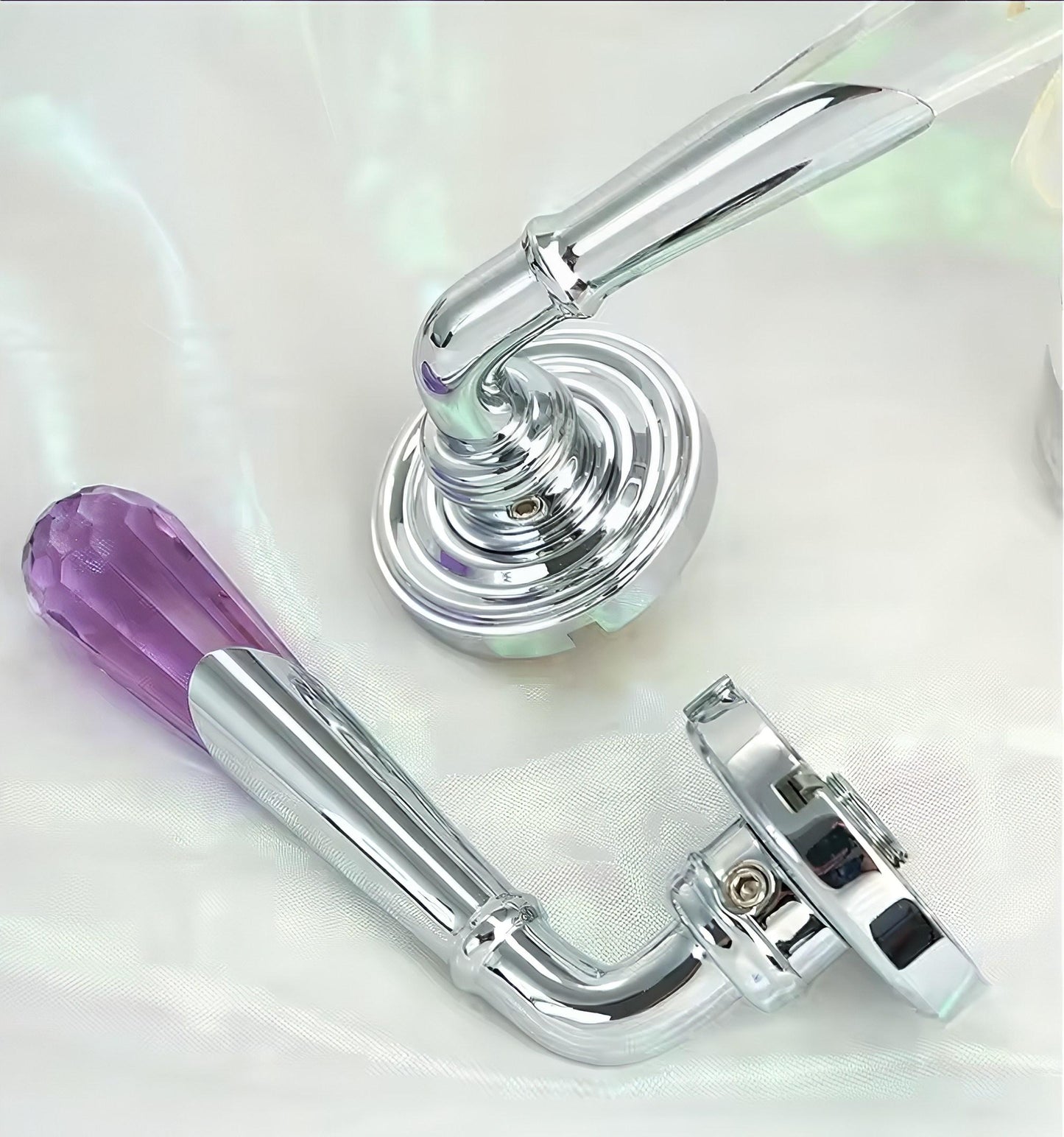 Quartz Crystal Interior Door Mortise Lock Handle Set/Luxury Interior Door Knob Set/Interior Gemstone Door Hardware/Brass Door Furniture