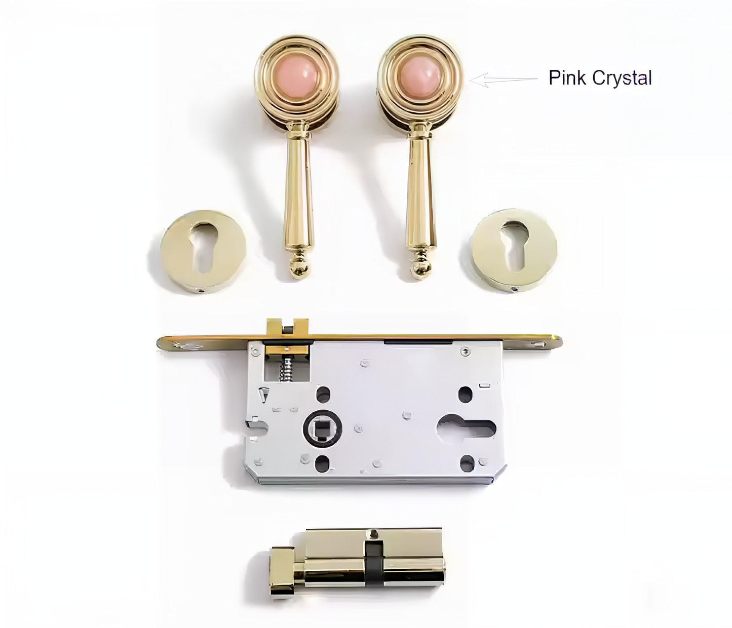 Luxury Crystal Interior Door Mortise Lock Handle Set/Luxury Interior Door Knob Set/Interior Gemstone Door Hardware/Brass Door Furniture