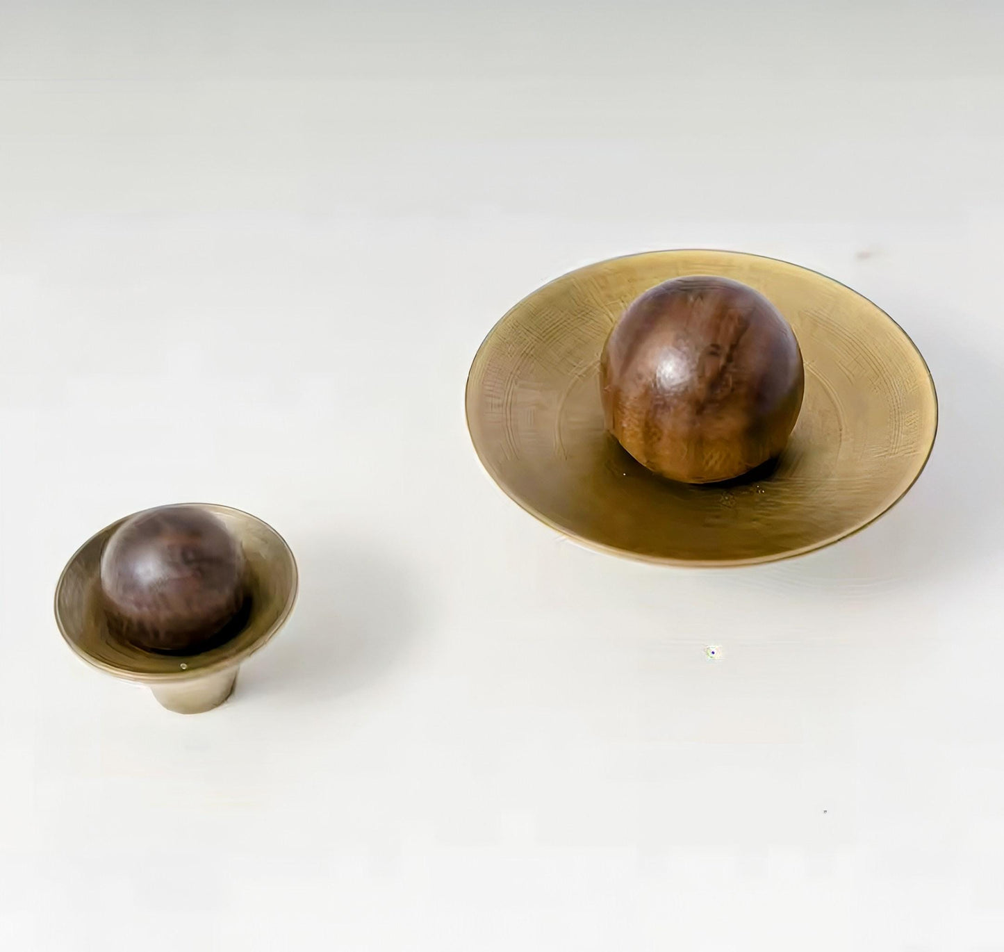 Atomic Style Bronze and Gemstone Drawer Handle: Mid-Century Modern Cabinet Pull