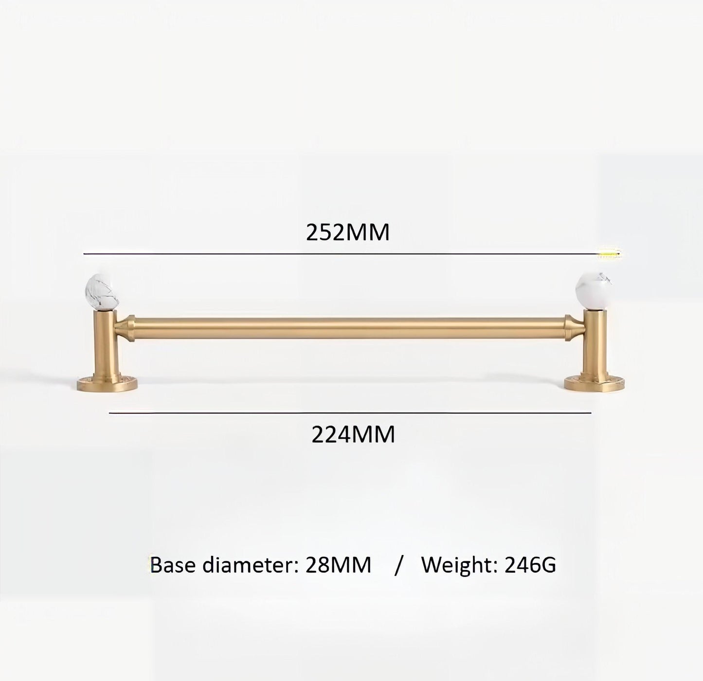 Marble & Brass Cabinet Handle: Luxury Drawer Pull