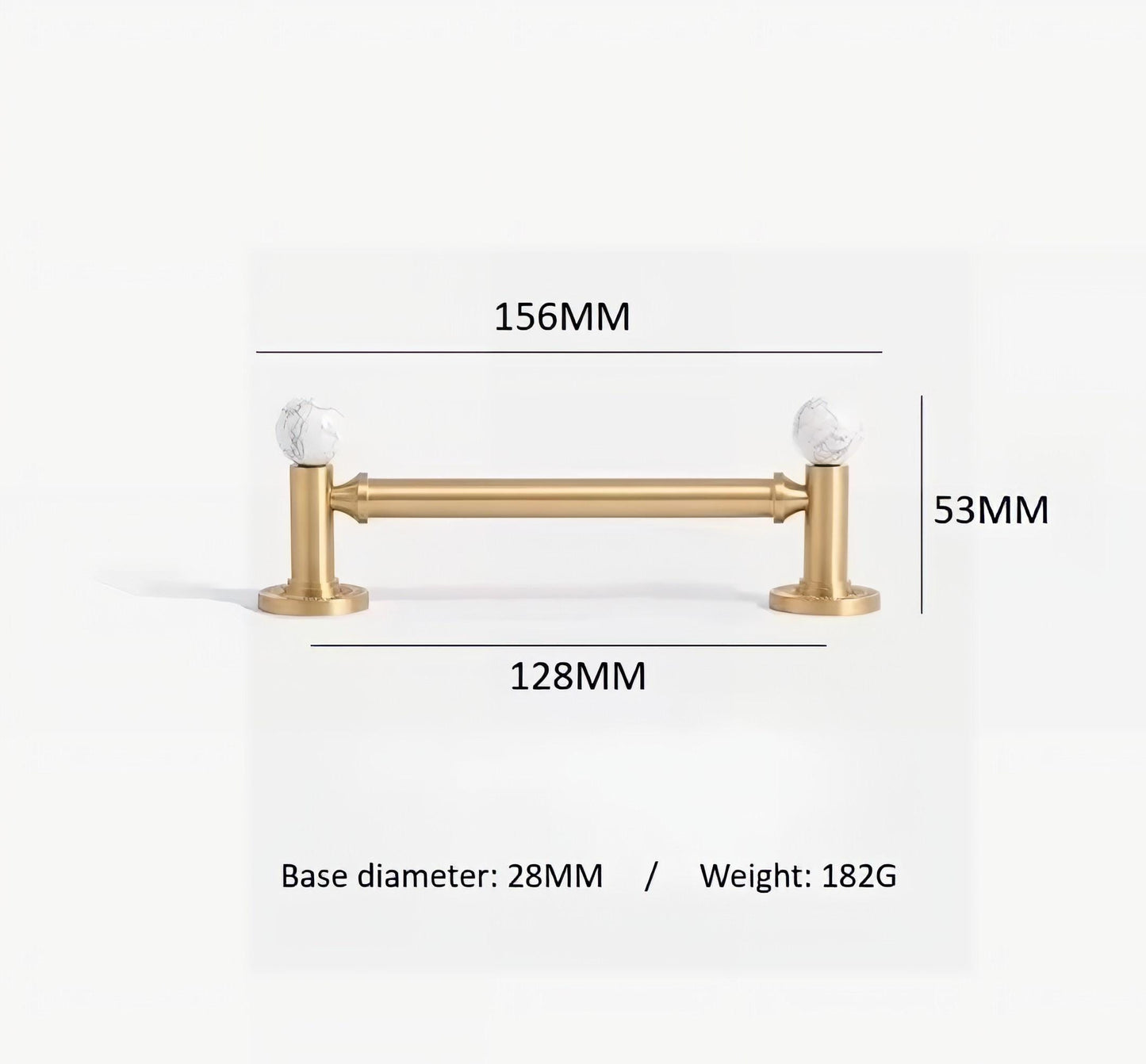 Marble & Brass Cabinet Handle: Luxury Drawer Pull