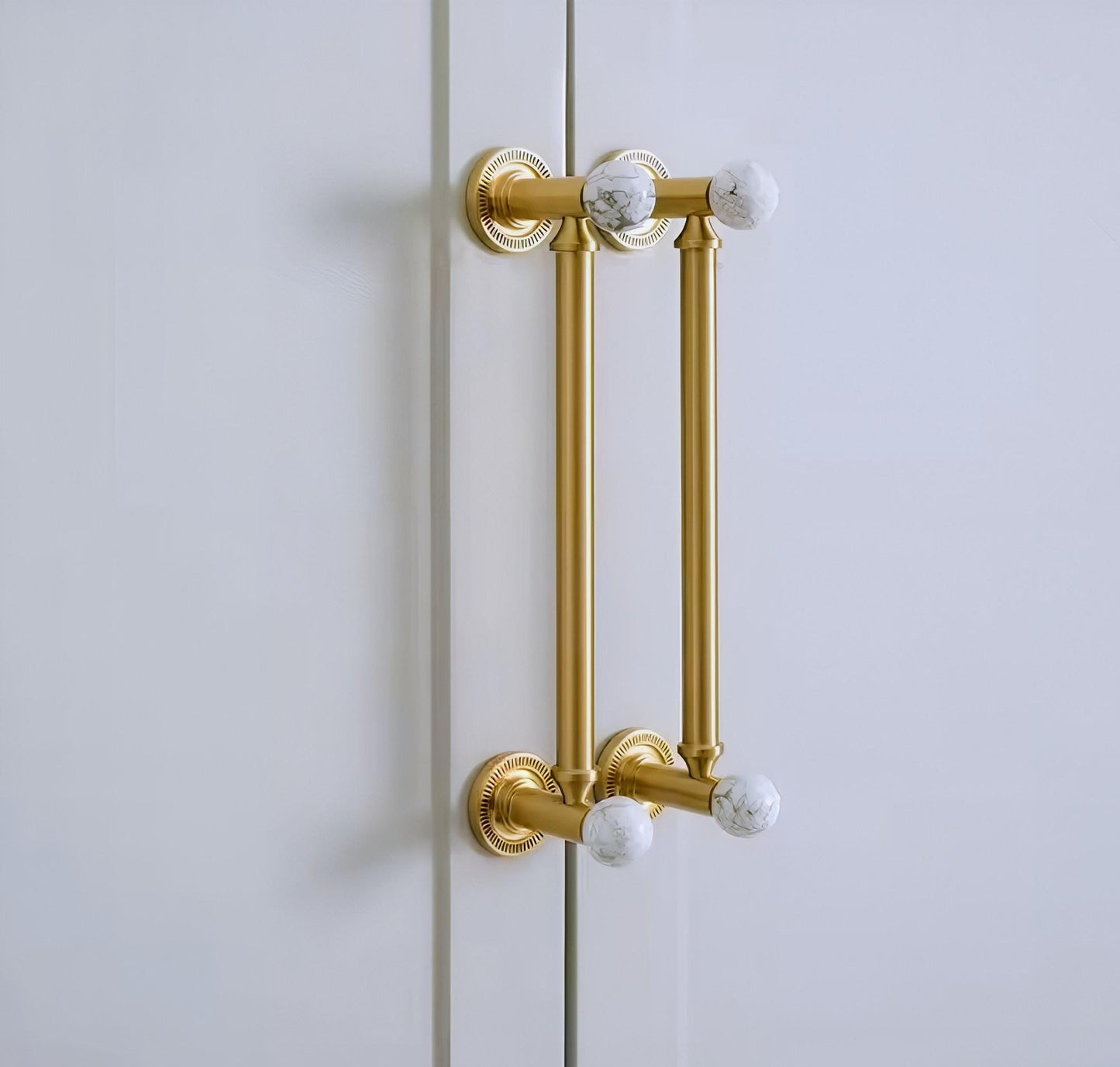 Marble & Brass Cabinet Handle: Luxury Drawer Pull