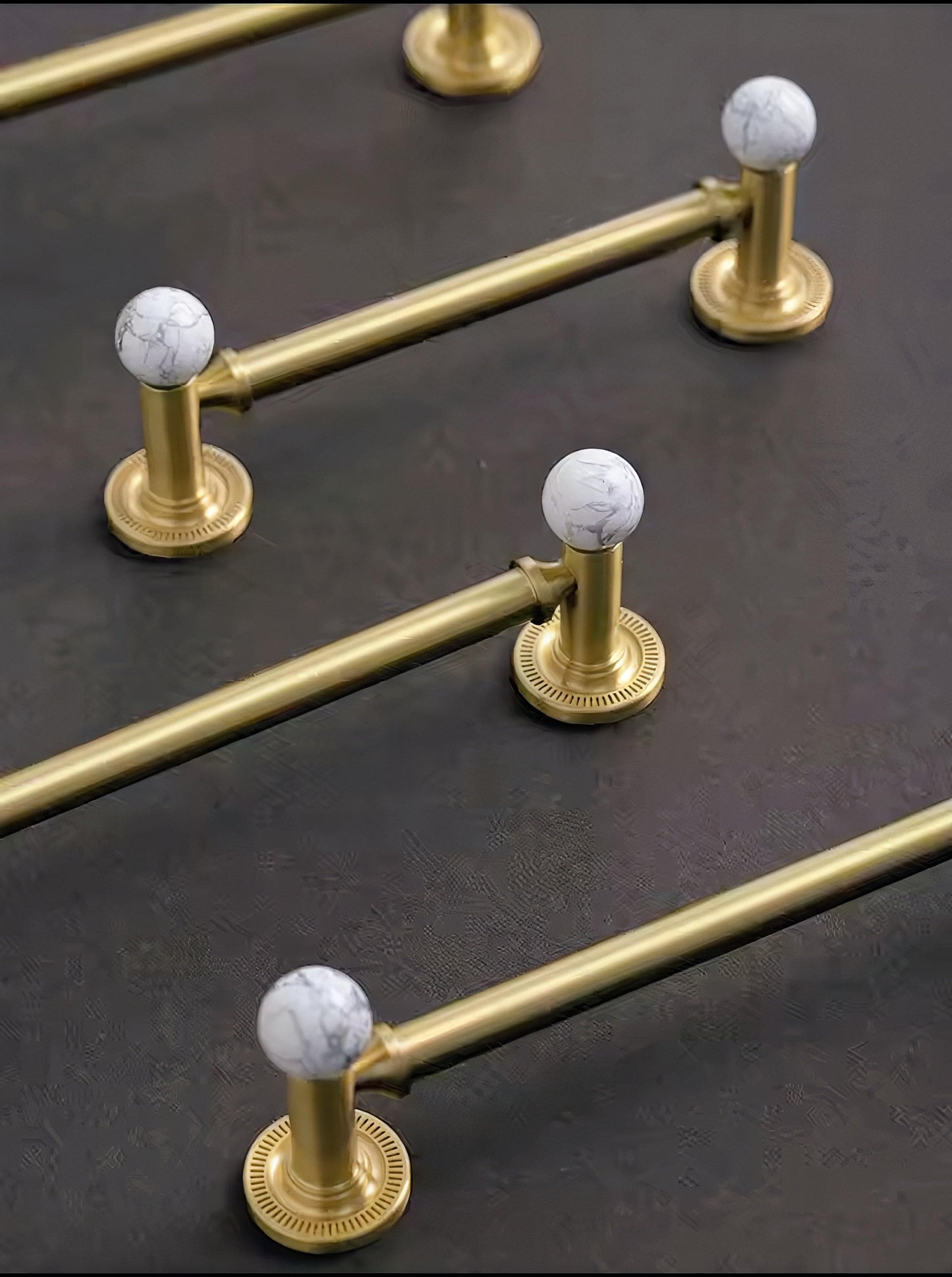 Marble & Brass Cabinet Handle: Luxury Drawer Pull