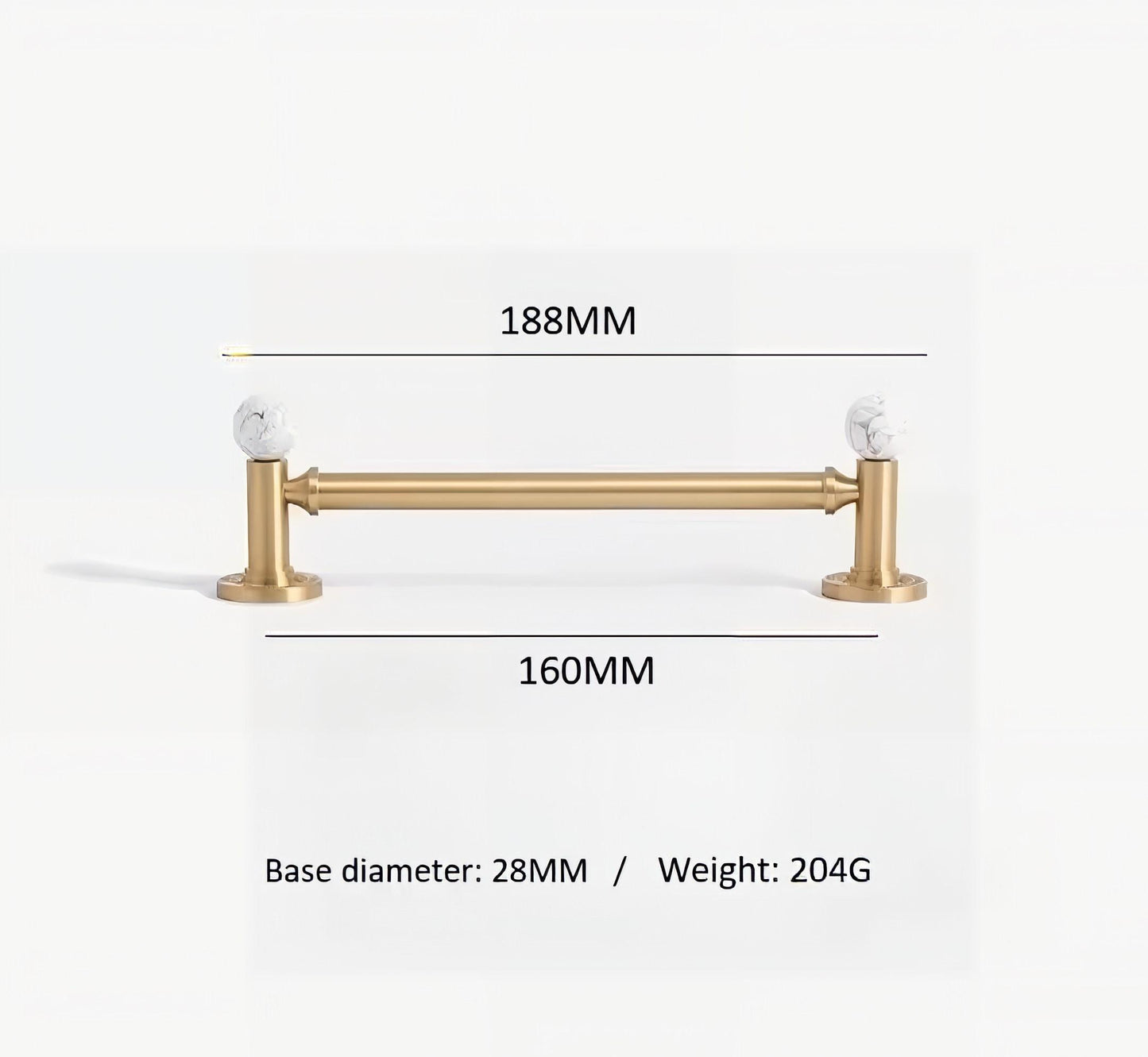 Marble & Brass Cabinet Handle: Luxury Drawer Pull