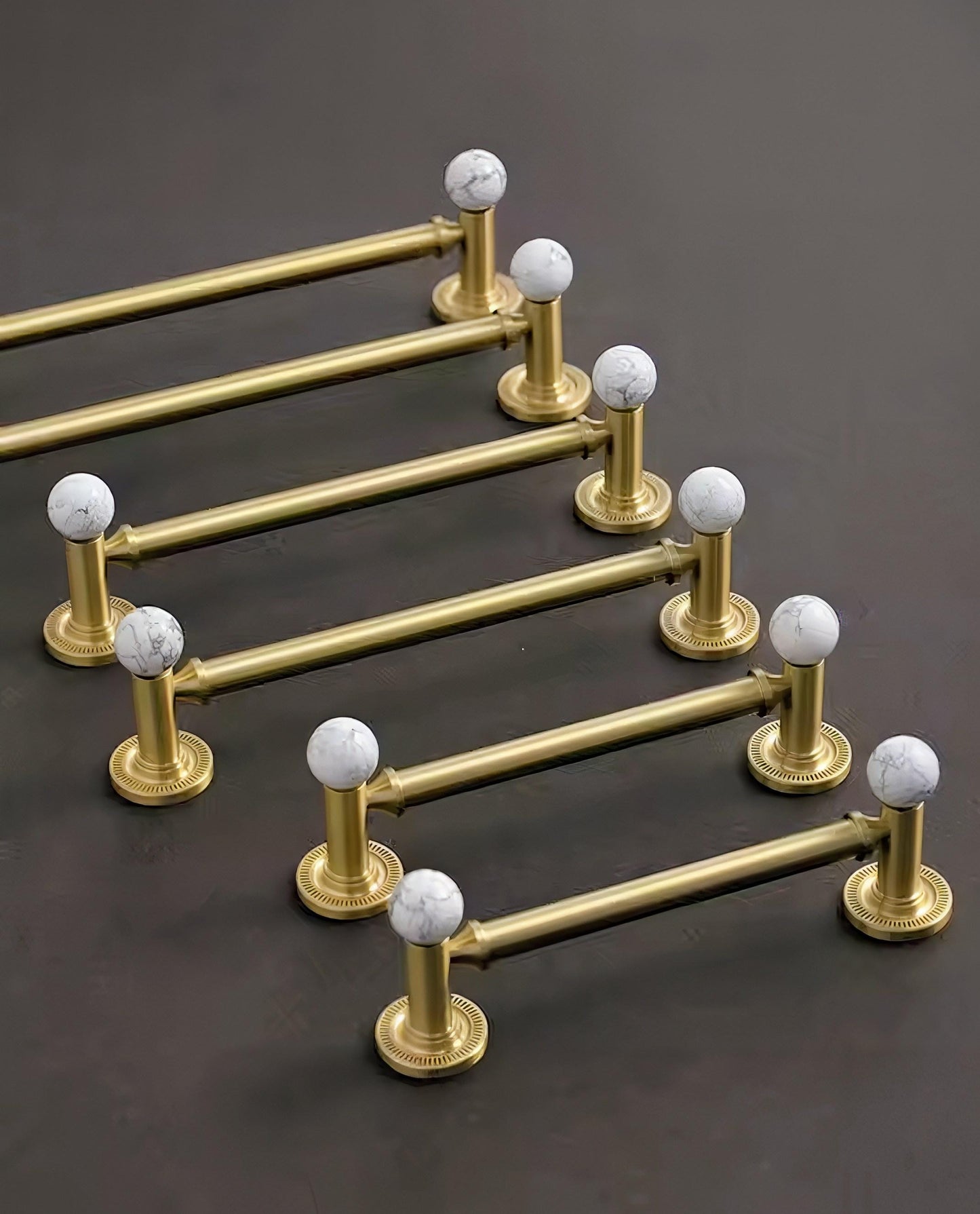 Marble & Brass Cabinet Handle: Luxury Drawer Pull