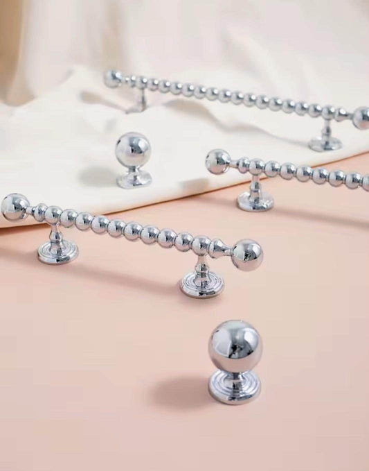 Silver Chrome coated brass cabinet Handle: Bubble Style Drawer Pull modern hardware